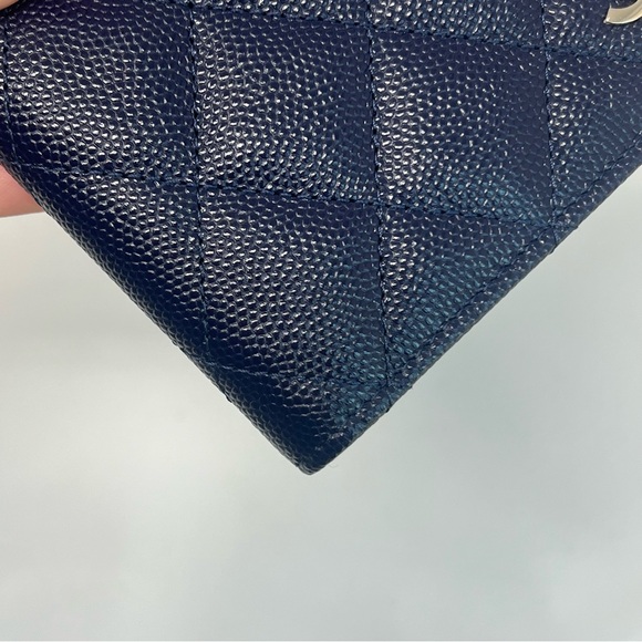Chanel Navy Blue Caviar Leather Quilted Passport Cover Wallet - Picture 12 of 16